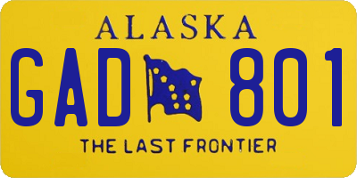 AK license plate GAD801