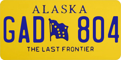 AK license plate GAD804