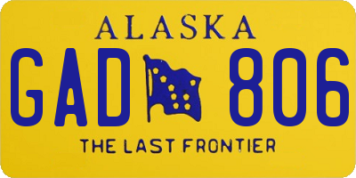 AK license plate GAD806