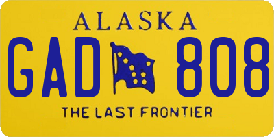 AK license plate GAD808