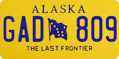 AK license plate GAD809