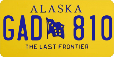 AK license plate GAD810