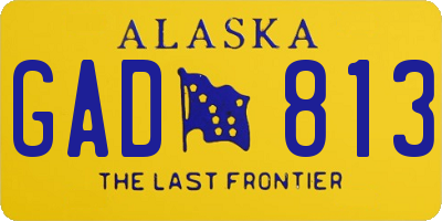 AK license plate GAD813