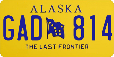 AK license plate GAD814