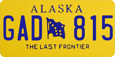 AK license plate GAD815