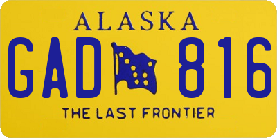 AK license plate GAD816