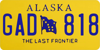 AK license plate GAD818