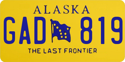 AK license plate GAD819