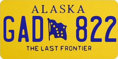 AK license plate GAD822