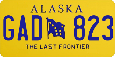 AK license plate GAD823