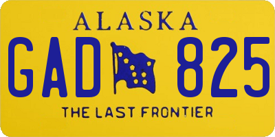 AK license plate GAD825