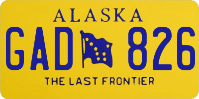 AK license plate GAD826