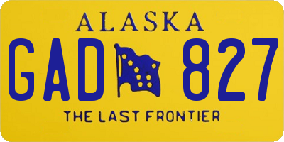 AK license plate GAD827