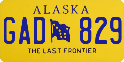 AK license plate GAD829