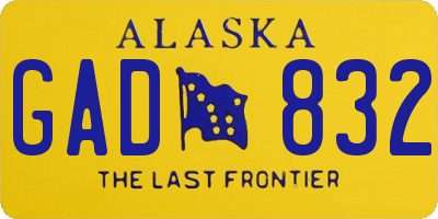 AK license plate GAD832