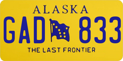 AK license plate GAD833
