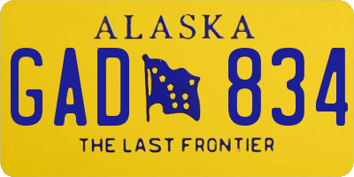 AK license plate GAD834