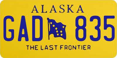 AK license plate GAD835