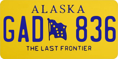 AK license plate GAD836