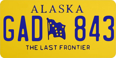 AK license plate GAD843