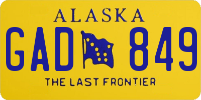 AK license plate GAD849