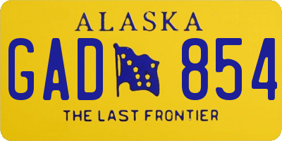 AK license plate GAD854