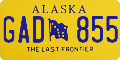 AK license plate GAD855