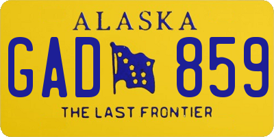 AK license plate GAD859