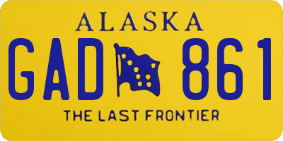 AK license plate GAD861