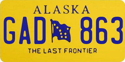 AK license plate GAD863