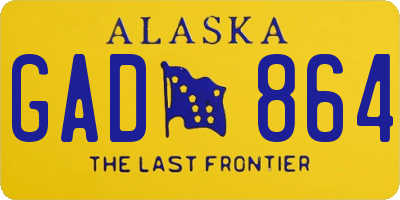 AK license plate GAD864