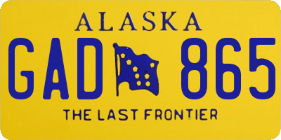 AK license plate GAD865