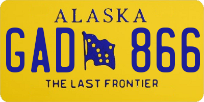 AK license plate GAD866