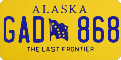 AK license plate GAD868