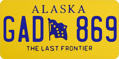 AK license plate GAD869