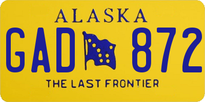 AK license plate GAD872