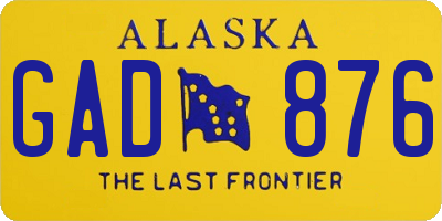 AK license plate GAD876