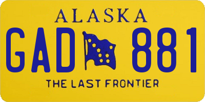 AK license plate GAD881