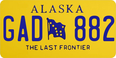 AK license plate GAD882