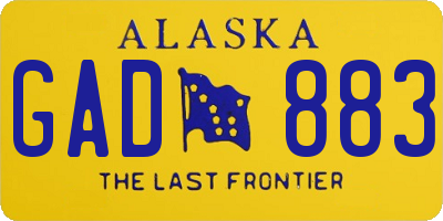 AK license plate GAD883