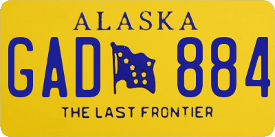 AK license plate GAD884