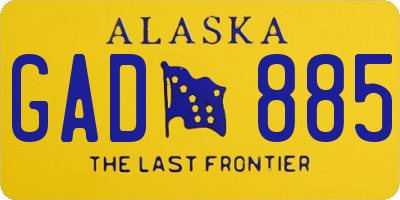 AK license plate GAD885