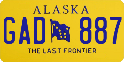 AK license plate GAD887