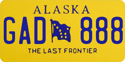 AK license plate GAD888