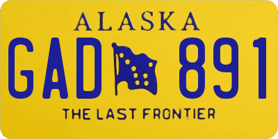 AK license plate GAD891