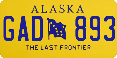 AK license plate GAD893