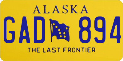 AK license plate GAD894