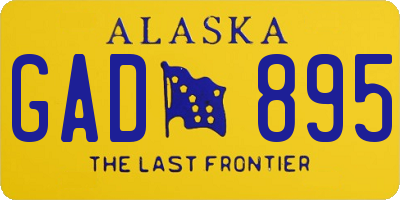 AK license plate GAD895