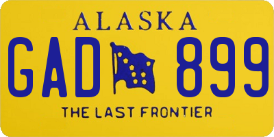 AK license plate GAD899