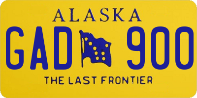 AK license plate GAD900